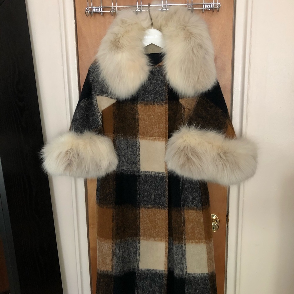 RARE tweed 60’s wool coat with cape and 3/4 sleeve